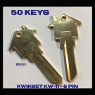 50 PCS KW-11 KWIKSET Brass House Shaped Key Blank REALT ESTATE-MORTGAGE PROMO!