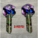 2X BUTTERFLY Uncut NEW House Key Blank-HOME HOUSE KEYS KWIKSET KW-1
