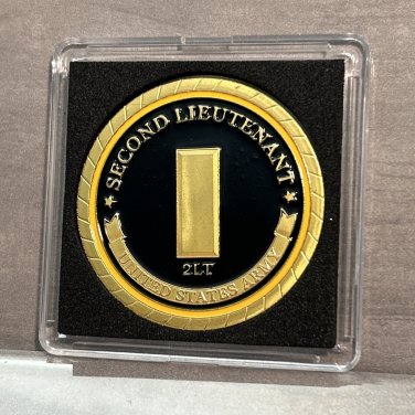 US ARMY 2ND LIEUTENANT Challenge Coin with case-SHIPS WITIN 24 HRS!