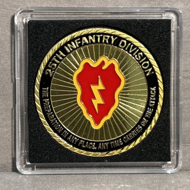 US ARMY 25TH INFANTRY DIVISION Challenge Coin with case-SHIPS WITIN 24 HRS!