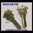250 KWIKSET KW-11 House Shaped Key Blank MORTAGE-REAL ESTATE SALES PROMOTION