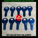 10 M-1  Blue Lightweight Aluminum Titanium Key Blanks