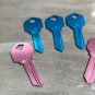 5X MULTI COLOR LIGHT ALUMINUM Uncut NEW House Key Blank-HOME KEYS KWIKSET KW-1