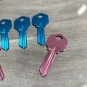 5X MULTI COLOR LIGHT ALUMINUM Uncut NEW House Key Blank-HOME KEYS KWIKSET KW-1