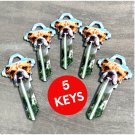 5X-BULLDOG KEYS Uncut NEW House Key Blanks HOUSE SCHLAGE SC-1