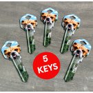 5X BULLDOG Uncut NEW House Key Blank-HOME HOUSE KEYS KWIKSET KW-1