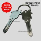 House Shaped Key Blank 2 PACK KWIKSET KW-11 W RING NICKEL REAL ESTATE-MORTGAGE
