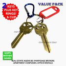 2 KWIKSET KW-1 House Key Blanks PLUS CLIP & RING  Maintenance Home Business Use