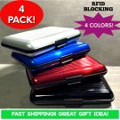 4 PACK  RFID Block ID Holder Wallet Purses Card LIGHTWEIGHT HARD CASE! TRAVEL