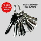 10 Schlage SC-1 RING House Shaped Easy Find Key Blank NICKEL RE AGENTS-MORTGAGE