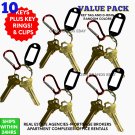 10 SCHLAGE SC-1 House Key Blanks PLUS CLIP & RING  Maintenance Home Business Use