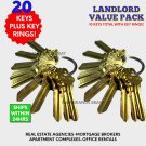 20 SCHLAGE SC-1 w RING House Key Blanks BRASS LANDLORD Maintenance Apartments