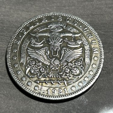 GOAT HEAD SATANIC Novelty Good Luck Heads Tails Challenge Coin Token