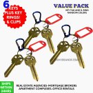 6 KWIKSET KW-1 House Key Blanks PLUS CLIP & RING  Maintenance Home Business Use