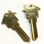 2PK HOUSE Shaped Key Blank 6 Pin KW-11 BR MAINTENANCE REAL ESTATE MORTGAGE PROMO