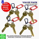 8 KWIKSET KW-1 House Key Blanks PLUS CLIP & RING  Maintenance Home Business Use