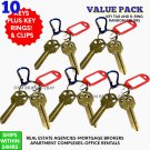 10 KWIKSET KW-1 House Key Blanks PLUS CLIP & RING  Maintenance Home Business Use