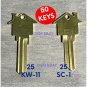 50 PCS KW-11 & SC-1 Brass House Shaped Key Blank REAL ESTATE-MORTGAGE PROMO!