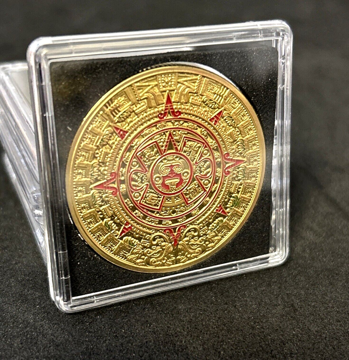 RARE LUCKY MAYAN CALENDAR AZTEC Heads Tails Challenge Coin