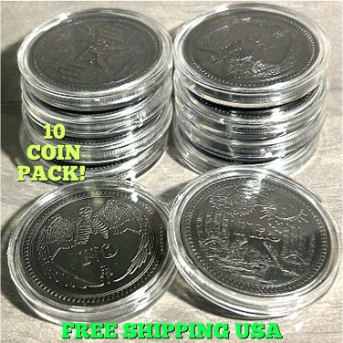 10 PACK Ouija Yes/No SKELETON Lucky Fortune Teller Flip Challenge Coin IN STOCK!