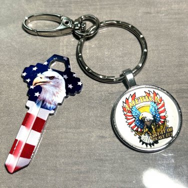 USA EAGLE Key Blank PLUS KEY CHAIN & LOBSTER CLAW-HOME HOUSE KEYS SCHLAGE SC-1
