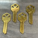 4 PK KWIKSET KW-1 House Key Blanks BRASS Maintenance Home Business Use