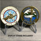 US NAVY NAVAL STATION EVERETT USS NIMITZ CVN-68 CHALLENGE COIN 1.75"  & Stand