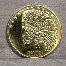 Skull Warrior Peace Dollar Novelty Heads Tails 1907 Challenge Coin 39mm