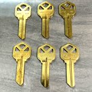 6 PK KWIKSET KW-1 House Key Blanks BRASS Office-Maintenance Home Business Use