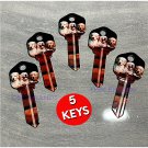 5X PUPPIES/DOGS Uncut NEW House Key Blank-HOME HOUSE KEYS KWIKSET KW-1