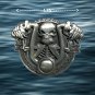 LARGE BIKER SKULL RIDER GOTHIC VEST PIN- BIG METAL 1.75" NEW!
