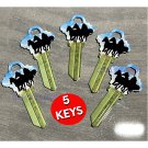 5X-WILD HORSES KEYS Uncut NEW House Key Blanks HOUSE SCHLAGE SC-1