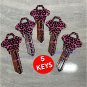 5X-DIVA PINK LEOPARD KEYS Uncut NEW House Key Blanks HOUSE SCHLAGE SC-1