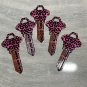 5X-DIVA PINK LEOPARD KEYS Uncut NEW House Key Blanks HOUSE SCHLAGE SC-1