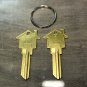 House Shaped Key Blank 2 PACK W RING SCHLAGE SC-1 BRASS REAL ESTATE-MORTGAGE