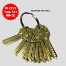 KWIKSET KW-1 w RING House Key Blanks BRASS 10 PACK Maintenance Apartments