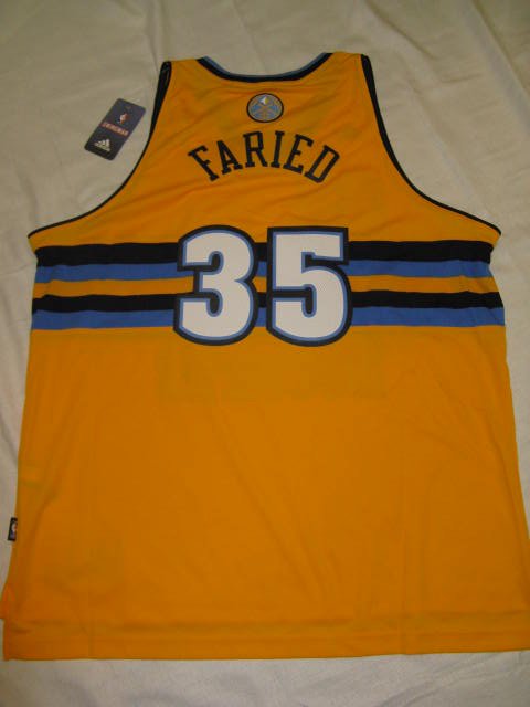 Kenneth Faried Denver Nuggets Gold Retro Large Adidas Swingman Jersey