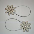 Flower Pearl Crystal Magnetic Tiebacks Curtain Buckle Europe Set of 2