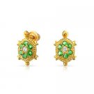JUST ADORABLE FAUX EMERALD AND DIAMOND 14KT GOLD TURTLE EARINGS JUST ADORABLE FAUX EMERALD AND DIAMOND 14KT GOLD TURTLE EARINGS