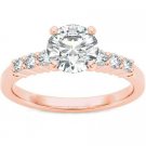 GORGEOUS 1.00 CARAT DIAMOND 14KT ROSE GOLD ENGAGEMENT RING Size 7