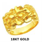 GORGEOUS WIDE 18KT YELLOW GOLD MEN'S NUGGET RING