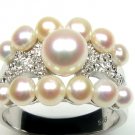 GORGEOUS FESTIVE GENUINE PEARLS STERLIN SILVER RING