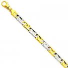 GORGEOUS FANCY 14KT YELLOW WHITE GOLD MENS MASCULINE LINK BRACELET 8.5 INCHES 10.2MM WIDE GORGEOUS FANCY 14KT YELLOW WHITE GOLD MENS MASCULINE LINK BRACELET 8.5 INCHES 10.2MM WIDE