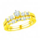 AWESOME  1/2 CARAT 10KT YELLOW GOLD BRIDAL WEDDING ENGAGEMENT SET