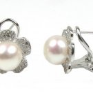 CUTE AS A BUTTON GENUINE PEARL CLIP ON EARINGS with STERLING SILVER CUTE AS A BUTTON GENUINE PEARL CLIP ON EARINGS with STERLING SILVER