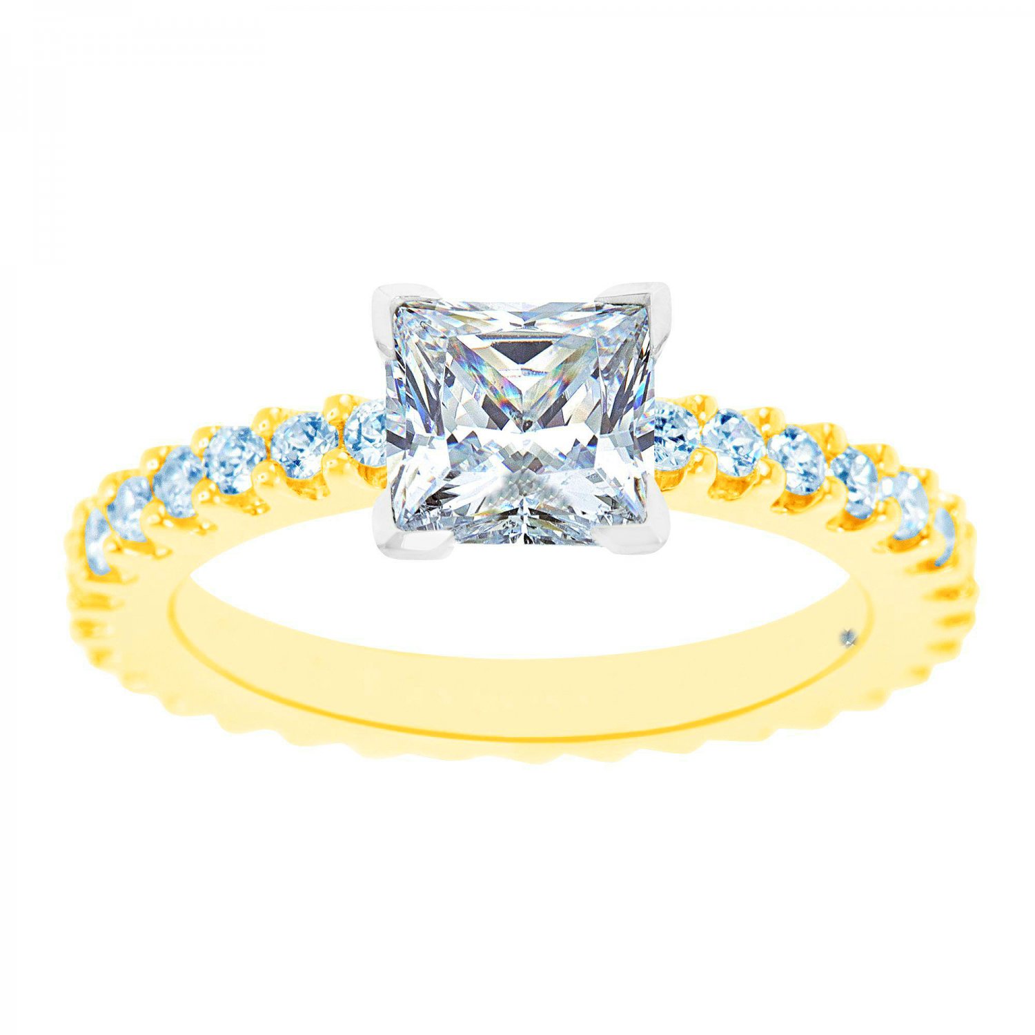 GORGEOUS HIGH QUALITY PRINCESS CUT 1.10 CARAT DIAMOND ETERNITY ENGAGEMENT RING