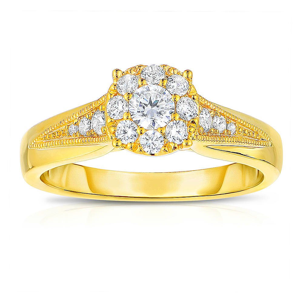 GORGEOUS 10kt Yellow GOLD HIGH QUALITY .50 CARAT DIAMOND ENGAGEMENT RING
