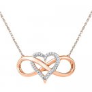 GORGEOUS INFINITY HEART LOVE ROSE/PINK GOLD PENDANT NECKLACE CHAIN GORGEOUS INFINITY HEART LOVE ROSE/PINK GOLD PENDANT NECKLACE CHAIN