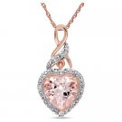 GORGEOUS MORGANITE DIAMOND HEART LOVE ROSE/PINK GOLD POLISHED PENDANT NECKLACE CHAIN GORGEOUS MORGANITE DIAMOND HEART LOVE ROSE/PINK GOLD POLISHED PENDANT NECKLACE CHAIN