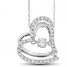 GORGEOUS 10KT white GOLD DIAMOND DOUBLE HEART PENDANT NECKLACE CHAIN MOTHER'S GIFT GORGEOUS 10KT white GOLD DIAMOND DOUBLE HEART PENDANT NECKLACE CHAIN MOTHER'S GIFT